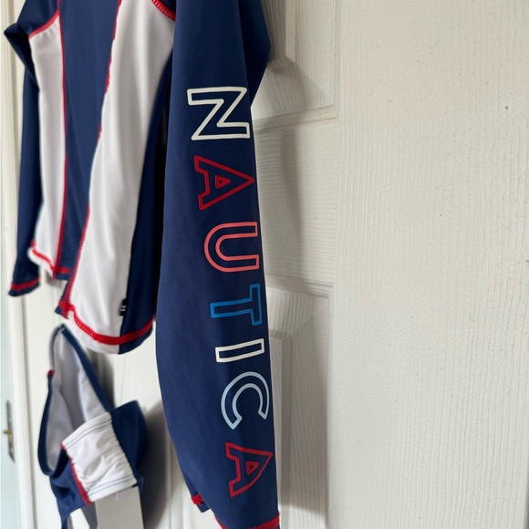 Nautica Kids Rashguard Set - Blue and White - Picture 4 of 4